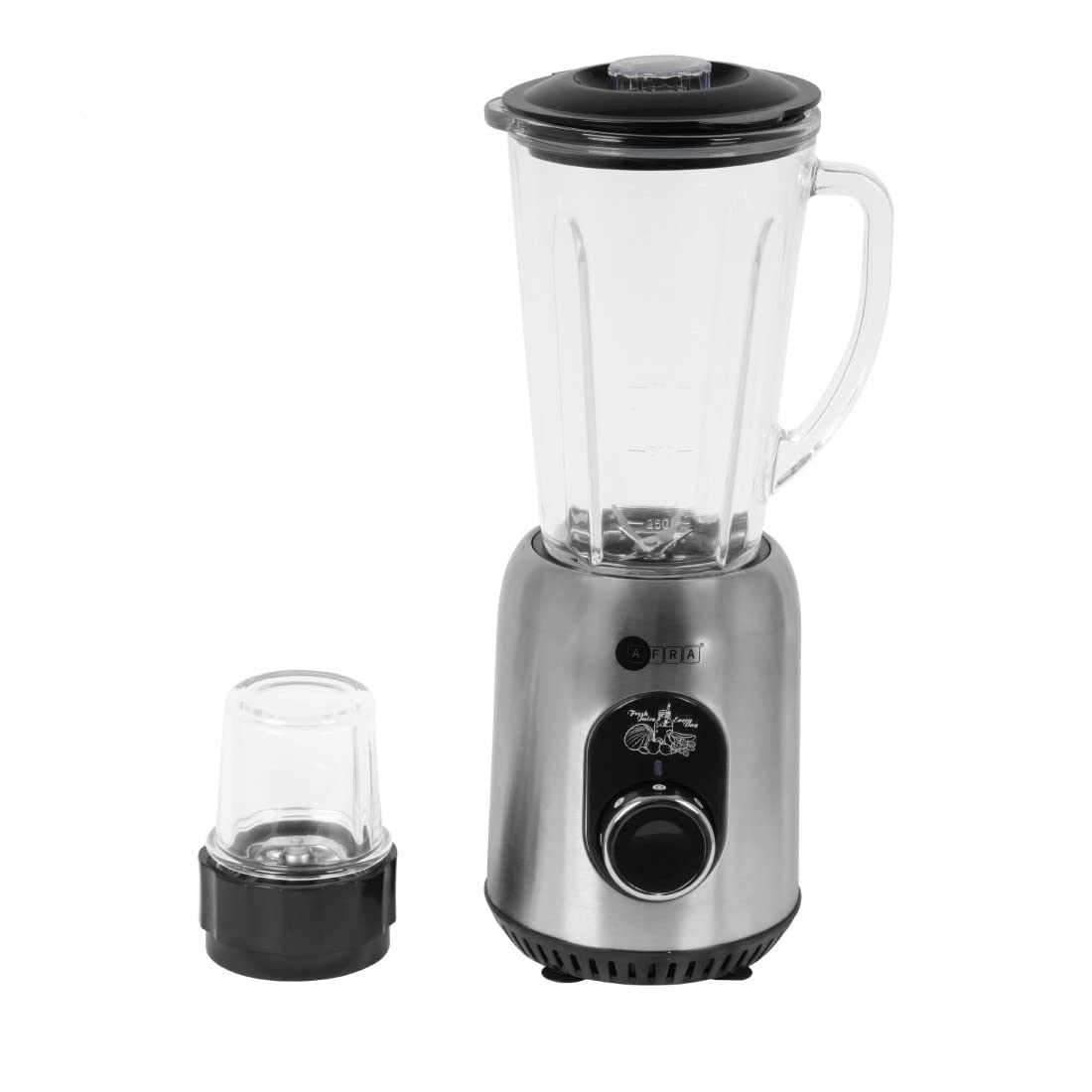 AFRA 2 in 1 Blender, 5 Speed Settings, 1.8 Litre Capacity, Glass Blender Jar & Grinder Jar, 6 Cutting Blades, 5 Speed Settings, G-Mark, ESMA, RoHS, And CB Certified, AF-610BLSL, 2 Years Warranty