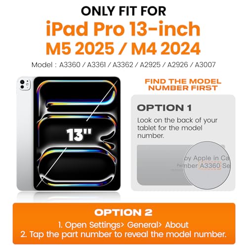 SEYMAC stock Case for iPad Pro 13 inch 2025/2024 (M5/M4), Full-body Shockproof Case with Screen Protector, 360° Rotating Stand/Hand Strap, Pencil Holder & Shoulder Strap for iPad Pro 13 M5/M4, Black - Image 7