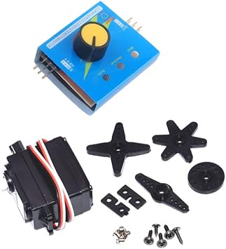 DS04-NFC 360 Degree Continuous Rotation Micro Servo Motor+3CH Digital Multi Servo Tester ECS RC Consistency CCMP Master Speed Controller for Helicopter Car Boat Servo