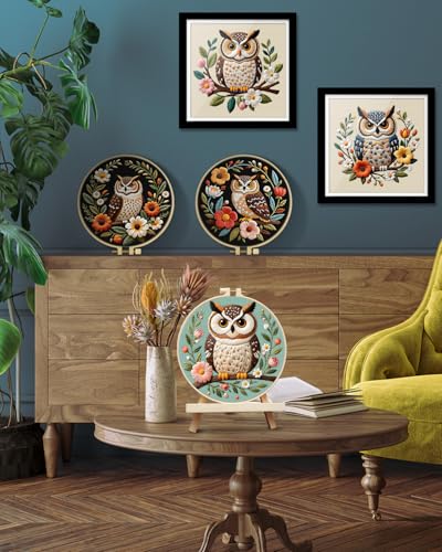 Image of TINDTOP 5 Pack Embroidery Kit for Adult, Embroidery DIY Starter Kit, with Stamped Patterns, Hoop, Tools, Colorful Threads with Needles, Instructions | with Stamped Patterns, Hoop, Tools, Colorful Threads with Needles, Instructions