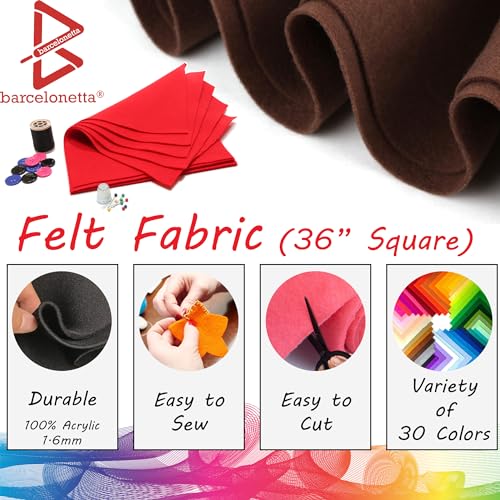 Image of Barcelonetta | Felt Fabric | 36 inch X 36 inch Square | 1.6mm Thick | Acrylic & Soft Felt | Felt for DIY Crafts, Projects, Sewing (Light Brown, 36 inch X 36 inch)