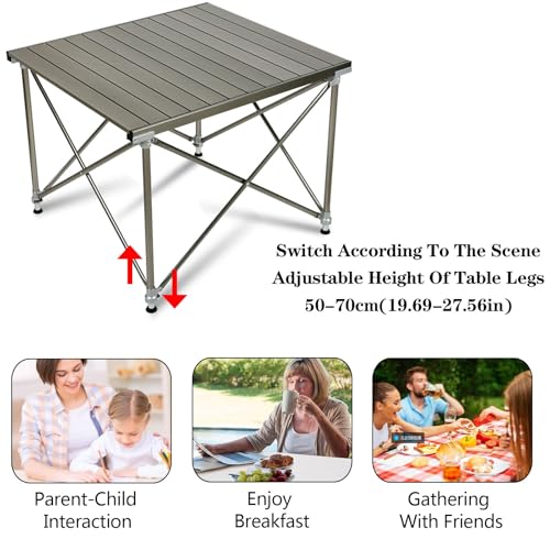 Table pliante de pique-nique portable réglable alu - 4