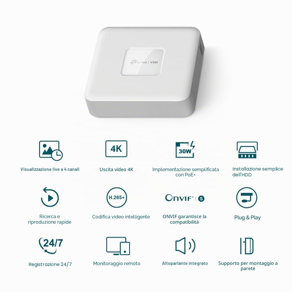 TP-Link Vigi Nvr1104H-4p V1 - Nvr - 4 Canali