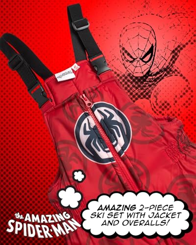 Marvel Spider-Man Boys Snow Suit Set - 2 Piece Insulated Boys Winter Coat Ski Jacket & Ski Pants Bib Overalls for Toddlers4