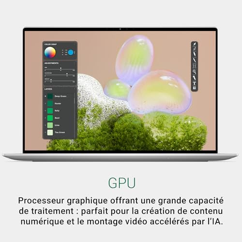 Dell XPS 13 (9350) PC Portable Copilot+ 13.4" FHD+ 120 Hz, Intel Core Ultra 7 Series 2 - Intel Evo Edition, 32 Go RAM, 1 to SSD, Intel Arc, Windows 11 Pro, Clavier rétroéclairé AZERTY - Platine