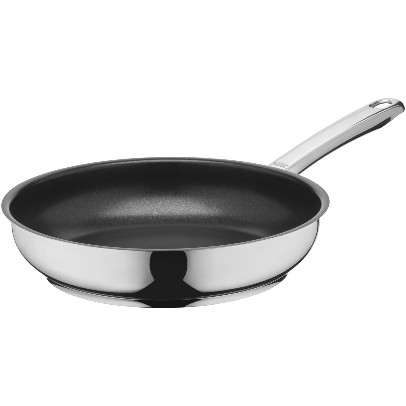 Silit Calabria Bratpfanne 24 cm Induktion, Edelstahlpfanne beschichtet, Edelstahlgriff, Antihaftbeschichtung, backofenfest bis 260 Grad, für alle Herdaten geeignet, für schonendes Braten