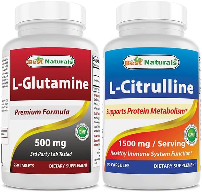 Best Naturals L-Glutamina 500 mg y L-citrulina 1500 mg