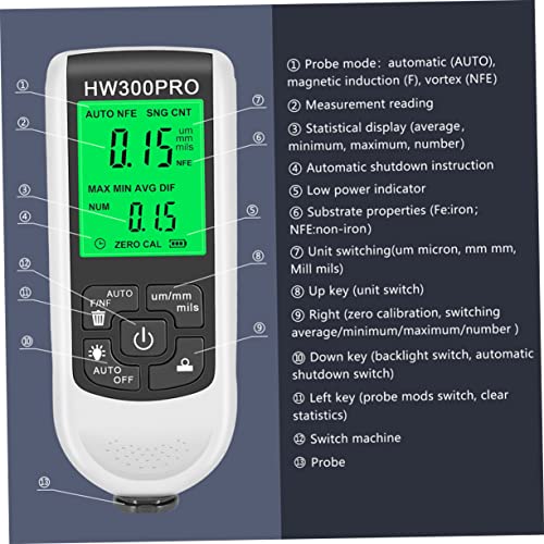 Medidor Digital de Espesor para Pintura Automotriz HEALLILY miniatura 6