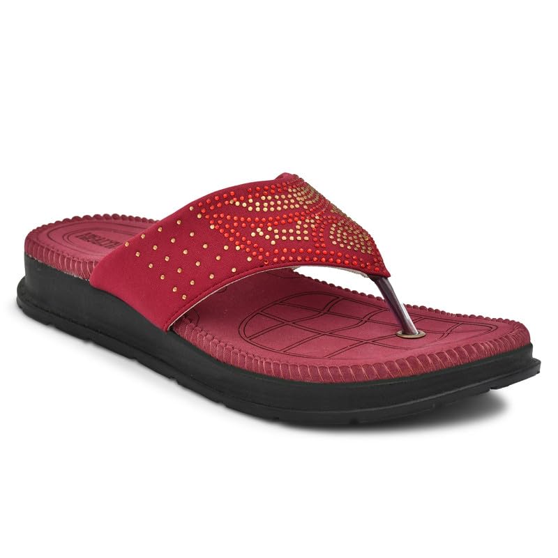 Image of HEALTH FIT Diabetic & Orthopedic with Super Extra Soft Ortho Care Anti-Skid Doubleu Flip-Flops for women Slippers /Doctor Chappal & Footwear HF329