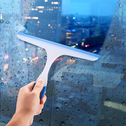 Image of Shower Squeegee for Glass Doors, Sticking Hook, Cleaner for Bathroom, Multi-Purpose Rubber Squeegee for Shower, Glass Window Wiper, Car Windshield, Mirror, Kitchen Sink,7.5,inch, 3 Color (Set of3)
