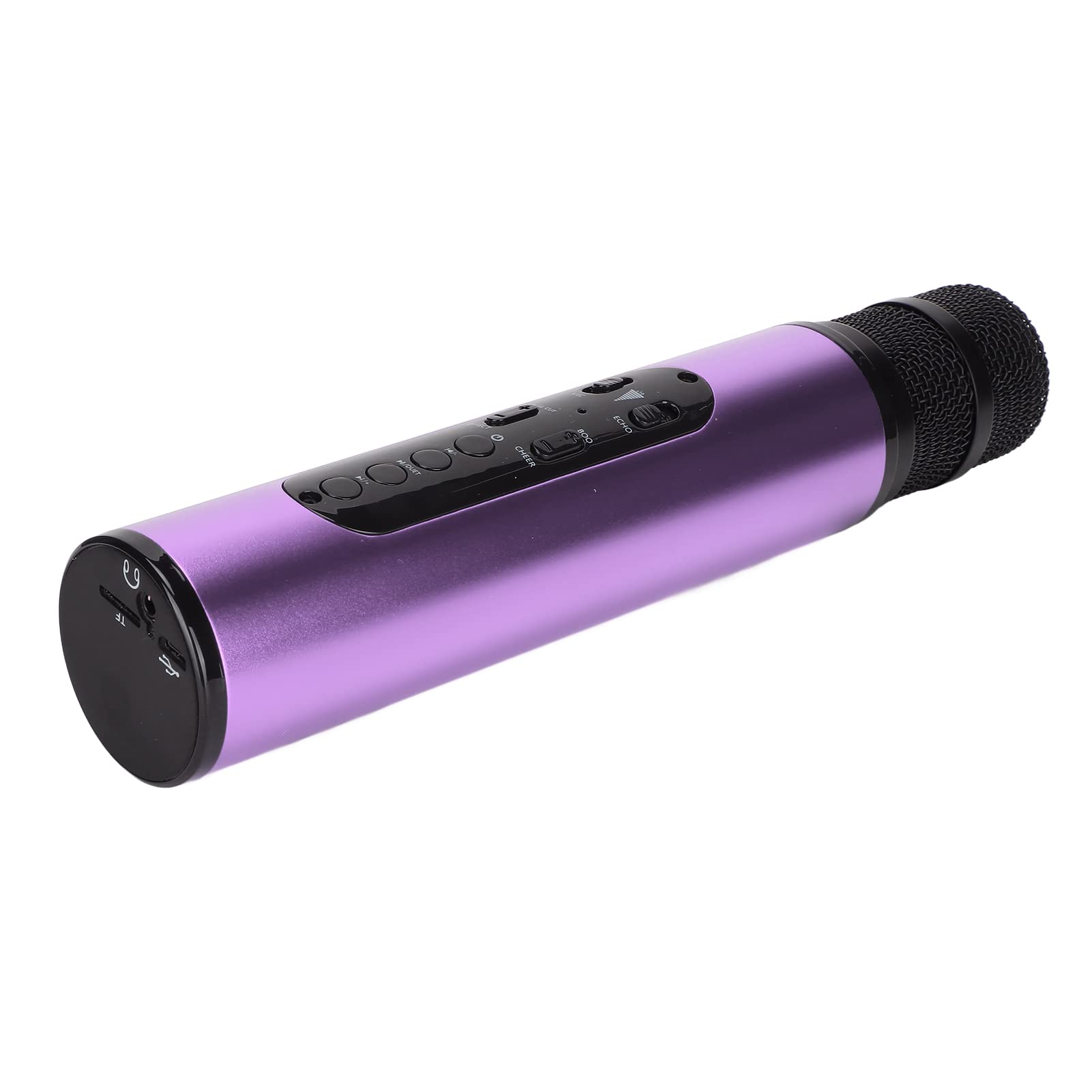 Karaoke Mic Bezprzewodowy Bluetooth Karaoke Mic Bezprzewodowy Bluetooth Karaoke Mic Przenośny Mikrofon Ręczny do Samochodu Imprezowego Home Outdoor KTV Mikrofon Bluetooth(Purpurowy)