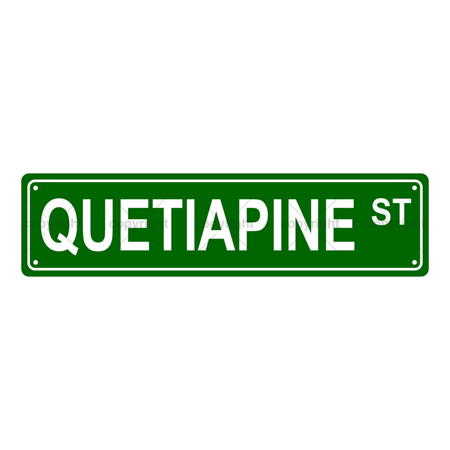 QUETIAPINE ST Illness Metal Tin Street Sign Bar Cafe Garage Cave Home Room Wall Bathroom Farmhouse Garden Porch Patio Decor,4x16 Inch