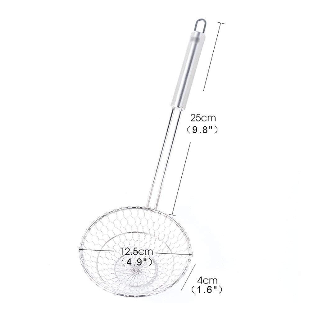 Cocina Colador de Acero Inoxidable Araña Skimmer, Pequeño Colador de Cocina Colador 9,8 "X 4,9" Colador de Cesta