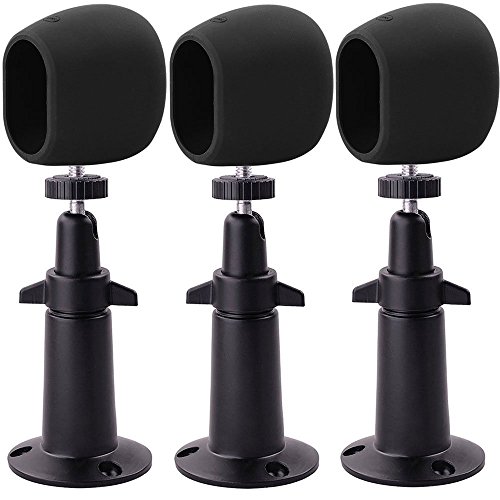 Preisvergleich Produktbild EEEKit 3pcs Sicherheit Metall Wandhalterung + 3pcs Silikon Fällen Schutzhülle, Einstellbare Indoor / Outdoor Halter für Arlo HD Kamera (3 Set Black)