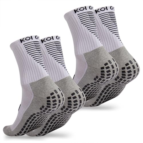 Golf Socks | Anti-Slip Non-Slip Grip | Cushioned Arch Support Moisture-Wicking Anti-Blister | Crew Golf Socks 2 Pack | UK Size 7-9