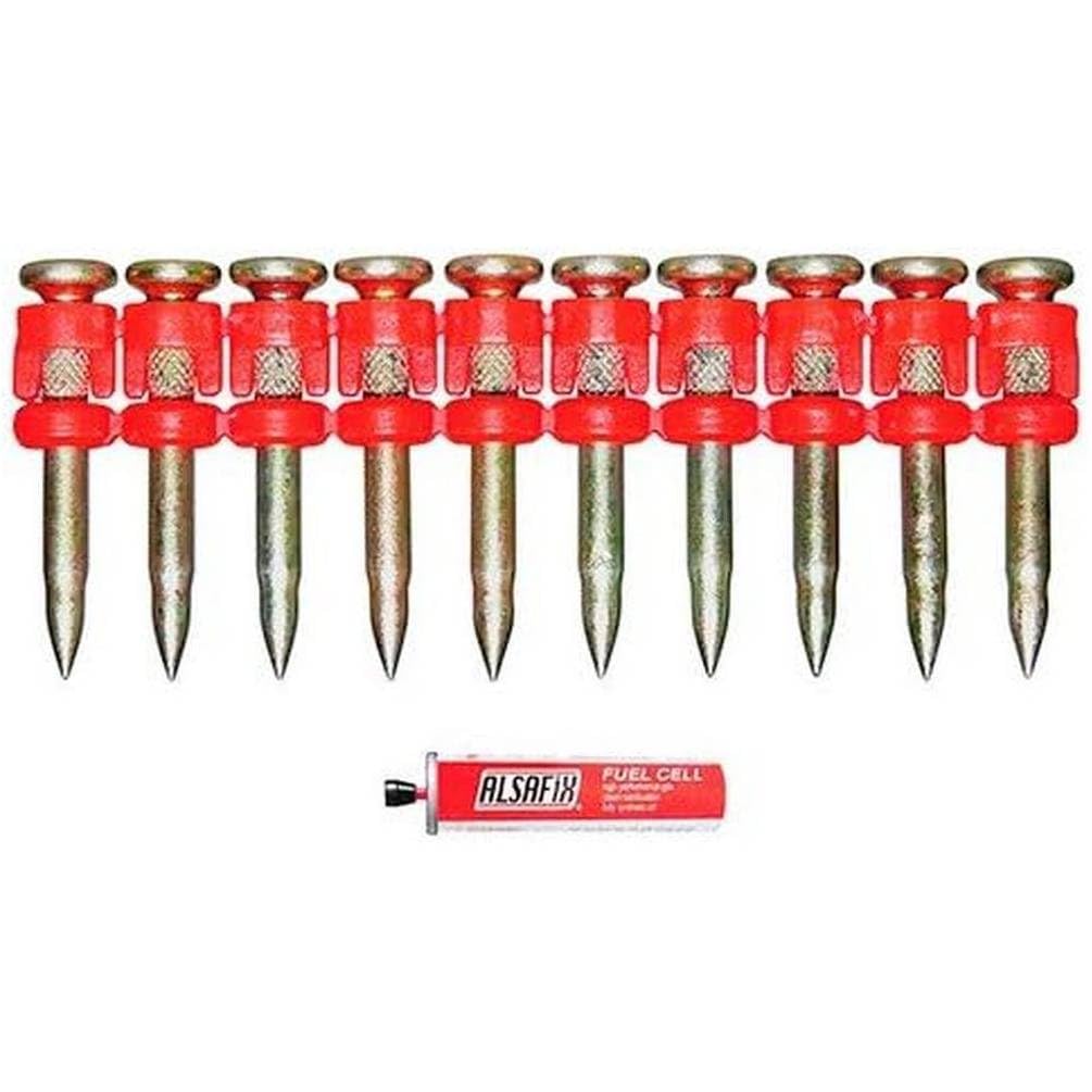 800 clavos de hormigón C5-27 Xtra-Hard (Xh) - 27 mm + 2 cartuchos de gas C4 para clavadora Trak-It C5 - D-Work