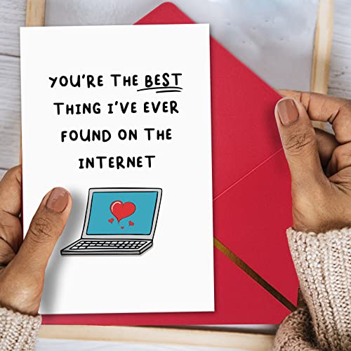 Funny Internet Dating Card For New Boyfriend, Cute Anniversary Card For Girlfriend, Happy 1 Year Anniversary Card, Valentines Day Gift For Husband Wife… #TOP3
