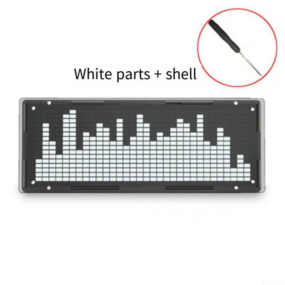 DIY LED-Musikanalysator-Set mit 8 Anzeigemodi, FFT-Audio-Visualizer-Board, einstellbare Helligkeit, Wecker und Display für Stereoanlage, rot, blau, grün (weiß)