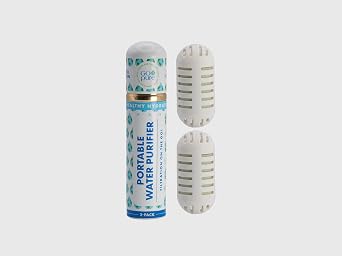 PURIBLOC GOpure Water Purifier, Portable Water Filter, Pod Water Filter System, Ideal for Camping, Backpacking, Running Water Bottle, and More, Pack of 2