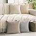 Cozoomy Set of 4 Neutral Decorative Throw Pillow Covers 18x18 Inch Corduroy Pillow Covers for Bed Couch Sofa Living Room Soft Square Cushion Cases