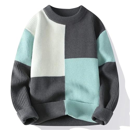 Men's Couple Style Round Neck Loose Knit Pullover Casual Long Sleeve Soft Warm Slim Fit Sweater3