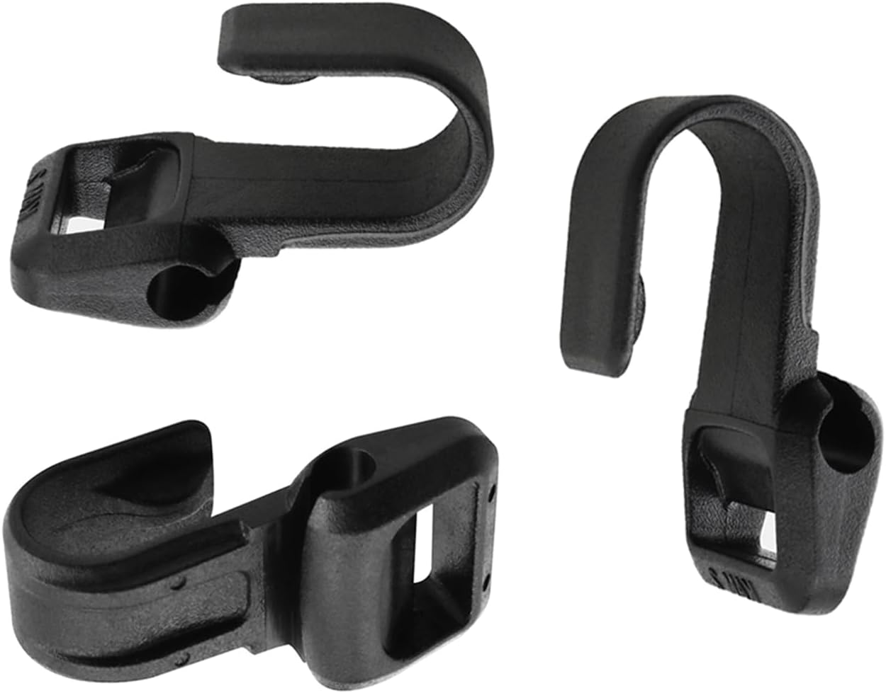ZZLZX 10PCS Plastic Tent Rope Hooks 0.47 inch Inner Diameter Outdoor Backpack Hooks Camping Gear Accessories for Dog Collars Webbing Luggage Straps Cargo Nets Kayak Tether Hooks image 2