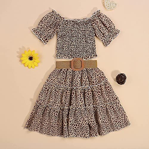 Toddler Girl Ruffled Off The Shoulder Crop Top+ Maxi Boho Tutu Long Skirts Dress with Waistband Summer Clothes Set2