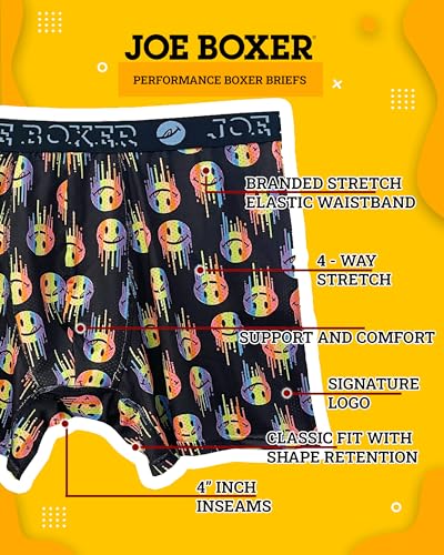 JOE BOXER Mens Boxer Briefs 4-Pack – Performance Mesh Boxer Briefs for Men Pack - Mens Underwear (Little Boy Blue, Small)2