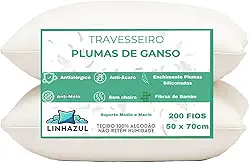 Travesseiro Fibra de Bambu Macio Toque Pluma de Ganso Alto 50x70cm