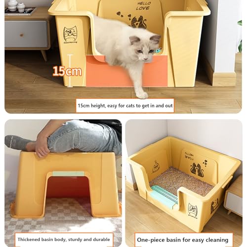 Arenero para gato extra grande con lados altos y anti-salpicaduras miniatura 3