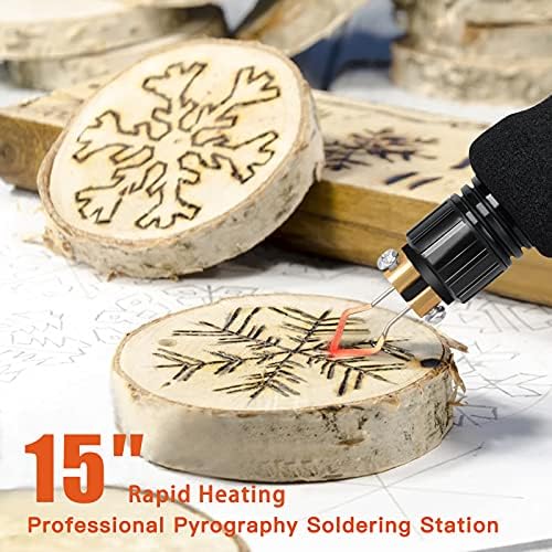 Wood Burning Station, Preciva Wood Burning Pen Tool Set with Fast Heat Up Soldering Woodburner Station, 40W 250-750 Adjustable Temperature, 20 Tips for Pyrography Wood Engraving Craft