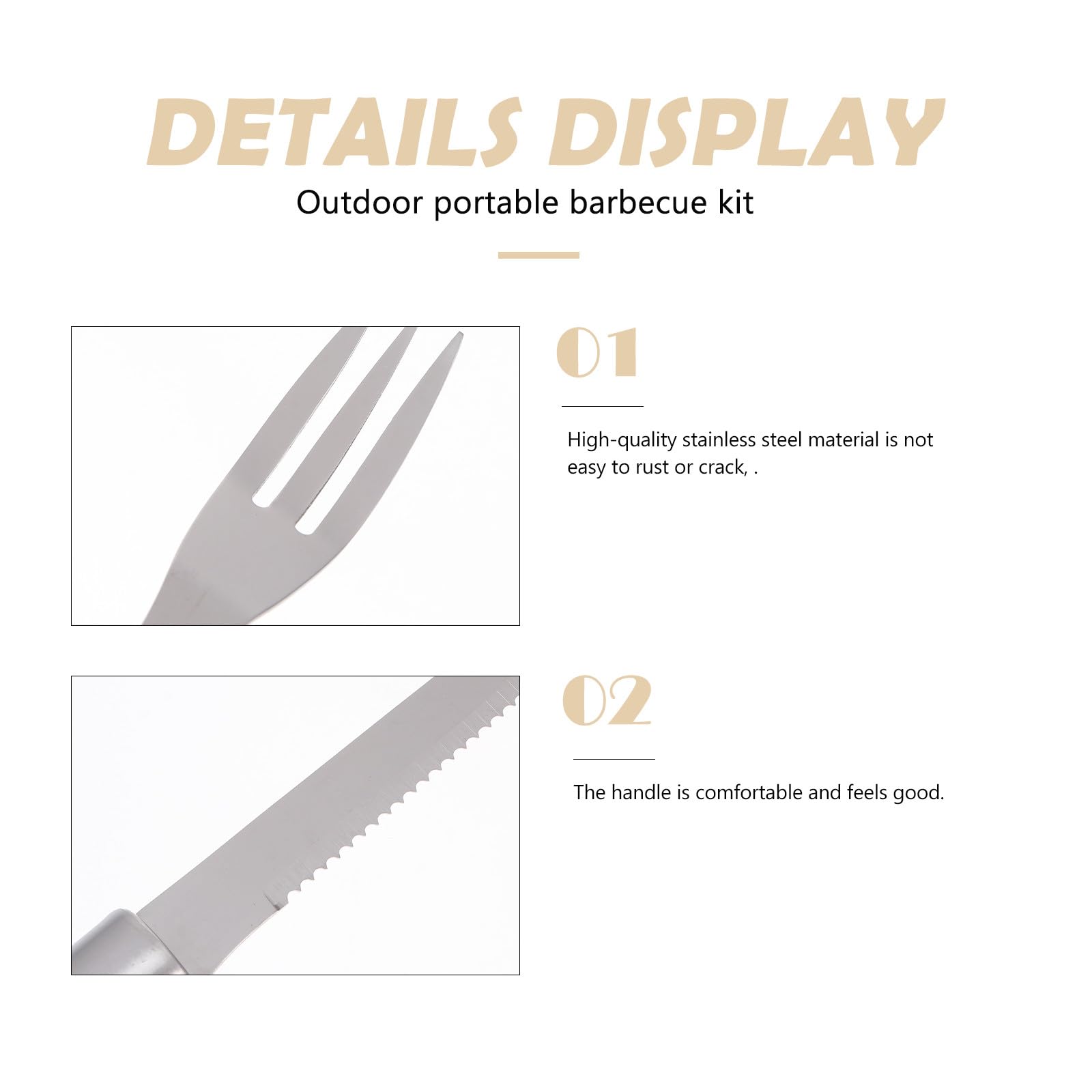 Kit Utensilios Barbacoa Acero Inoxidable Herramientas BBQ Portátiles con Bolsa Oxford para Exterior Incluye Pinzas Parrilla y Accesorios Resistente para Camping y Jardín