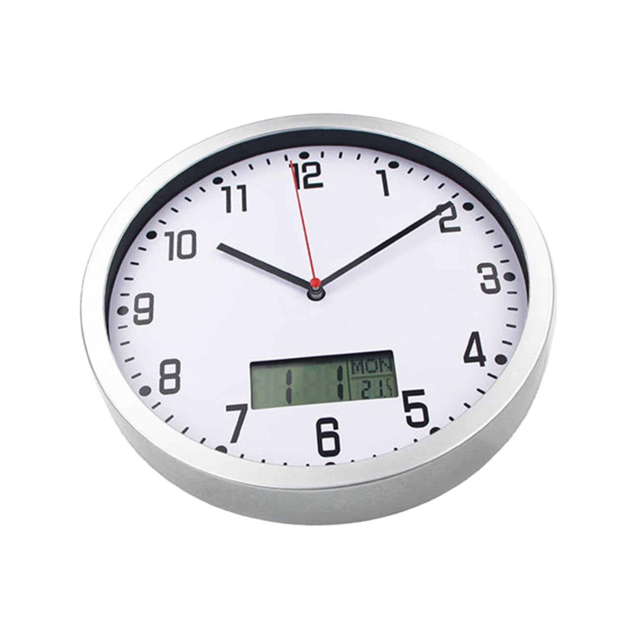 Cabilock Quartz Clock with Thermometer and Hygrometer Large Wall Clock for Living Room Battery Operated