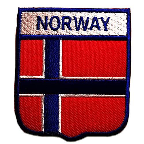 Norvège drapeau bannière - Ecusson thermocollant patches appliques, Taille: 6,4 x 7,4 cm Cover