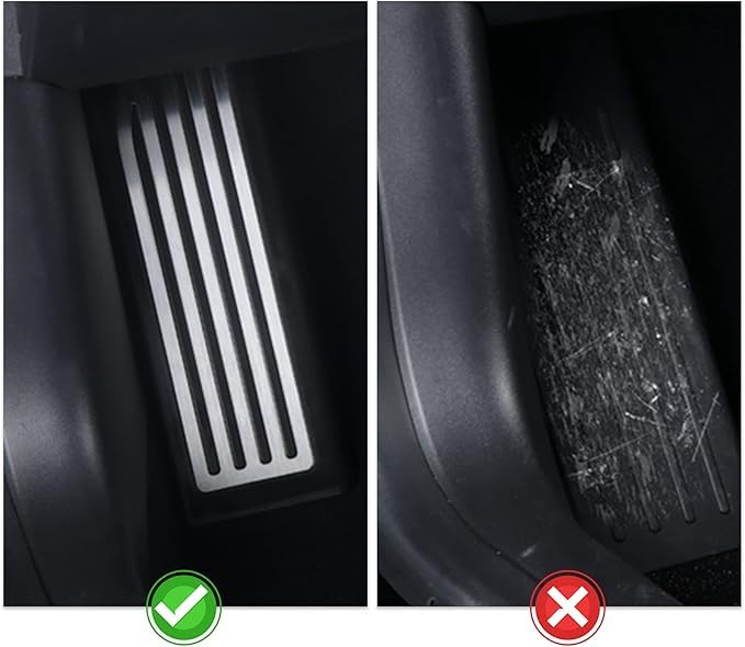 Antidérapant Couvre-pédale pour Tesla Model 3 Model Y, Carburant en Alliage D'aluminium Pédale De Frein Pédale Rest Pads Tapis Couverture Accessoires Voiture (Pédale de Repos)
