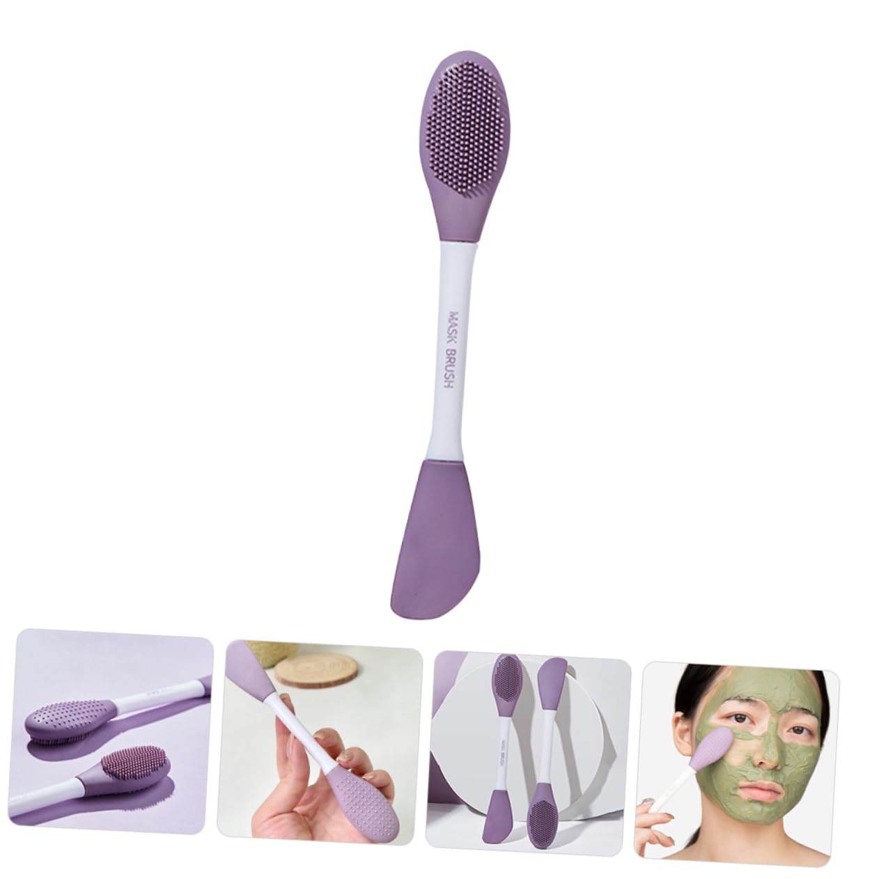 PLAFOPE Silicone Facial Mask Applicator Brush Dual-ended Beauty Tool Skin Care Brush for Face Mask Application Gentle and Easy to Clean