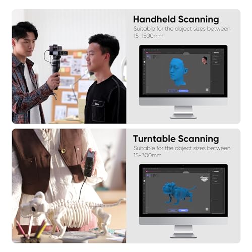 3dmakerpro 3d scanner for 3d printing handheld 3d model scanners with 005mm high detailed precision intelligent pre and post data processing compatible with windowsmacos moose lite premium