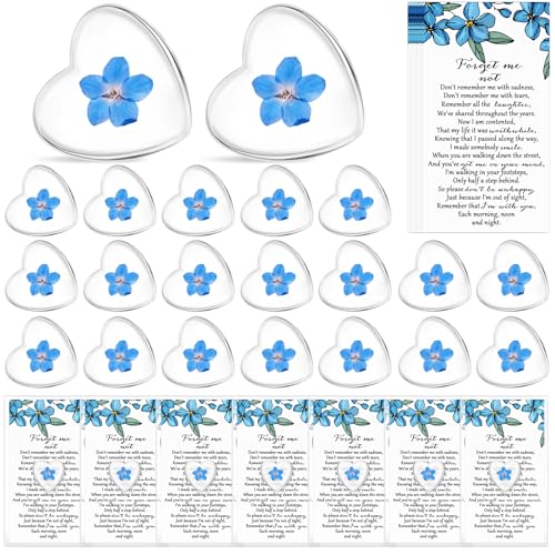 Set de 50 recuerdos de flores prensadas en forma de corazón miniatura 1