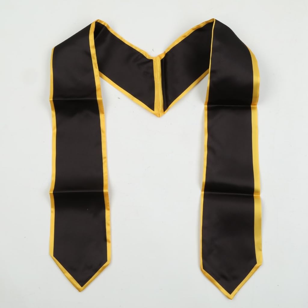 Graduation Stole Soft Color Unisex Adult Graduation Stole for Students Graduates Photograph, Black Gold, Regular - Image 7