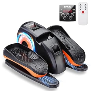 Machine elliptique d’entraînement sous le bureau – Exerciseur elliptique pour jambes pour personnes âgées, silencieux et portable avec vitesses réglables, mode manuel et automatique pour bureau à