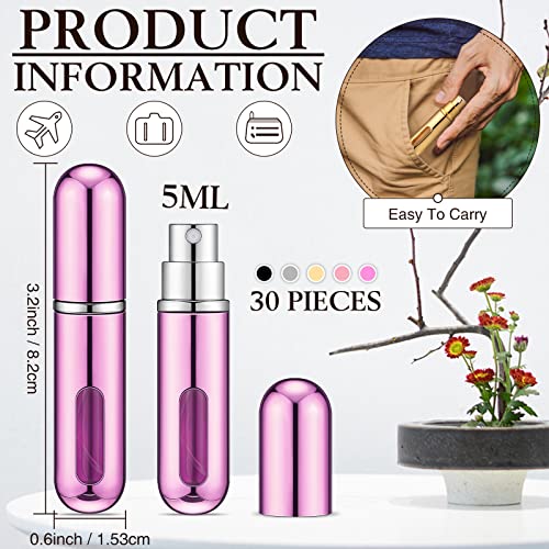 Remerry 30 Pcs 5ml Refillable Perfume Atomizer Mini Refillable Spray Bottle with 10 Refill Dispenser Pump Transfer Tool Portable Small Plastic Scent Pump Bottle for Travel Outgoing(Multi Colors)2