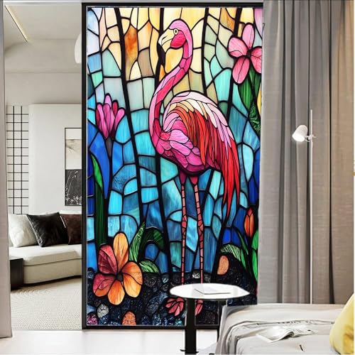 Vinilo decorativo para ventana con diseño Modern Flamingo miniatura 3