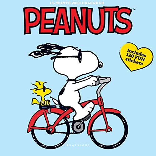 Graphique 2023 Peanuts Mini Wall Calendar | 7” x 7” | Thick Paper | Home & Office Organizer | Large Monthly Grid | 3 Languages & Marked Holidays | 4 Month Preview Page for 2024