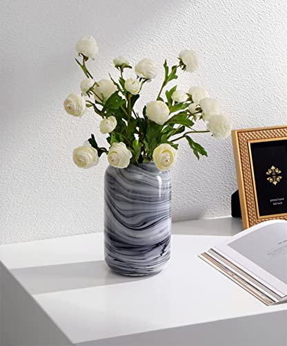 Glass Flower Vase, Hand Blown Glass Vase, Decorative Glass Vase For Home Decor,Modern Floral Vase For Living Room, Centerpieces, Tabletop, Wedding #TOP2