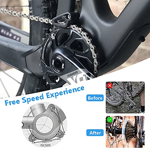 STCRERAG Kettenführung MTB Downhill Fahrrad kettenführung ISCG 05 Vorne Chain Guide Aluminiumlegierung Direct Mount Kettenblatt Kettenschutz mit 2 Schrauben 6 Unterlegscheiben für Vorderzifferblatt - Image 7