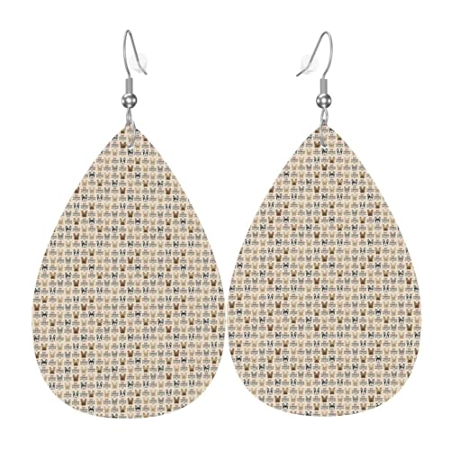 Orecchini pendenti a goccia con stampa bulldog francese, gioielli da donna, per San Valentino, festival e viaggi