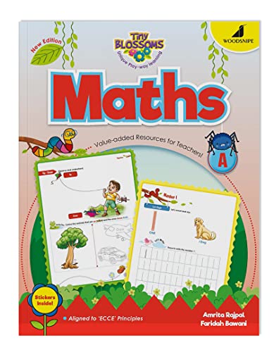 Image of Woodsnipe Tiny Blossoms - Maths A | Number Book for Nursery | Ages 2-4 years | Learn Number 1 To 20 Tracing, Shapes, Colours, Puzzles | Stickers | Activity Worksheets | In line with NEP 2020