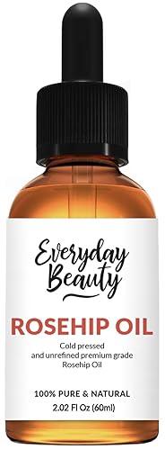 Aceite de semilla de rosa mosqueta  Aceite de lujo 100% puro extra virgen sin refinar, 2.02 onzas líquidas, prensado en frío y totalmente natural