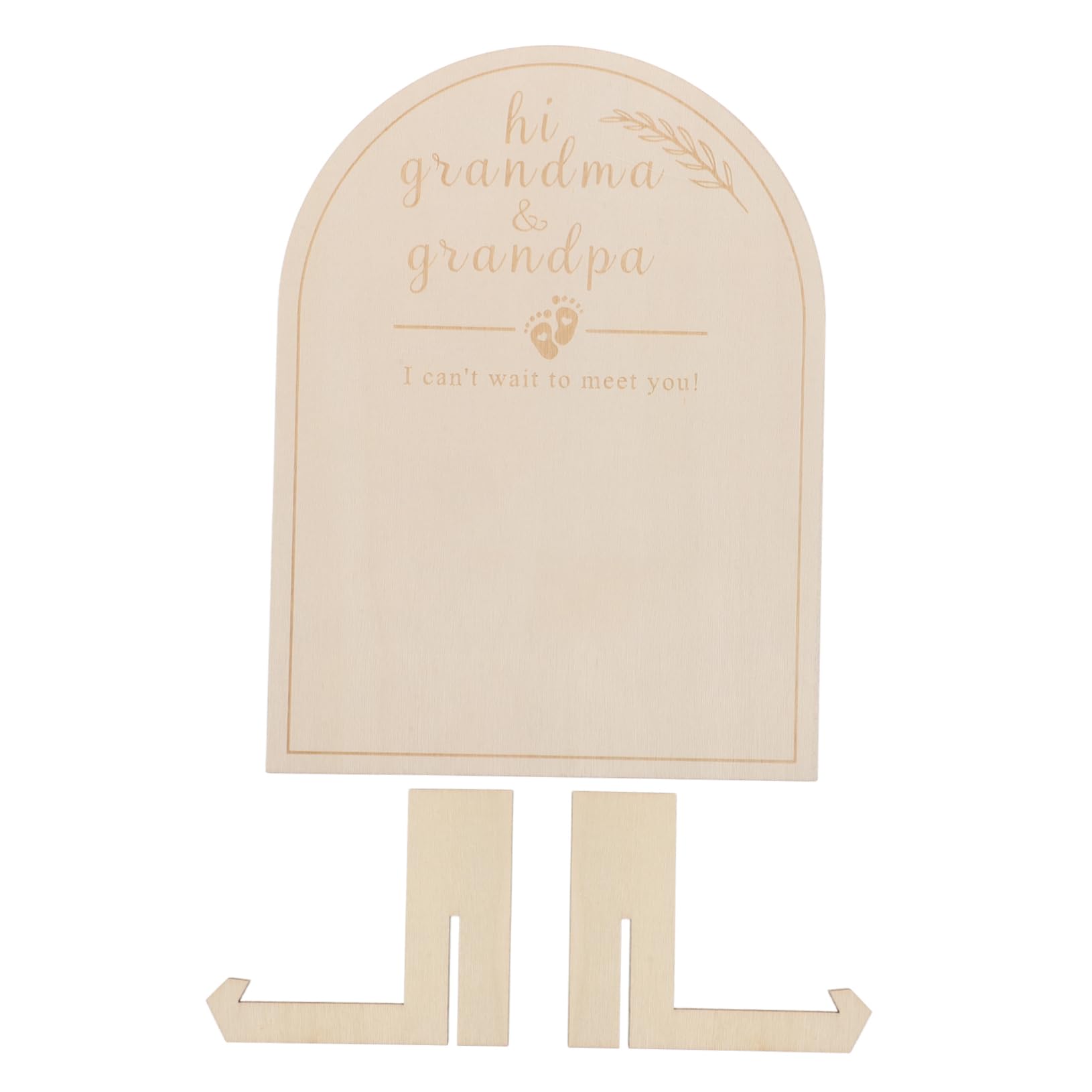 KOMBIUDA Grandparent Pregnancy Announcement Sign Wooden Milestone Mat Photo Plaque for Baby Shower