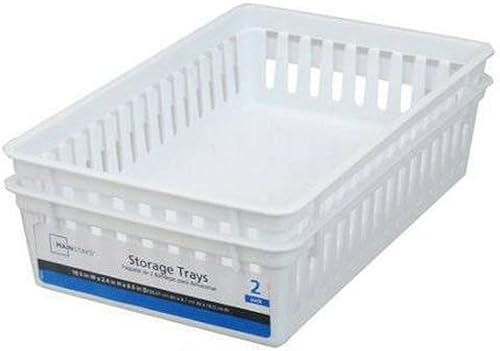 Miniatura 3 de Bandejas rectangulares de plástico, para guardar cosas. Bandejas tipo canasta para organizar objetos. Juego de 4 bandejas